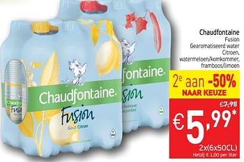 Promoties Chaudfontaine fusion gearomatiseerd water citroen - Chaudfontaine - Geldig van 26/06/2018 tot 01/07/2018 bij Intermarche