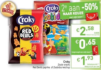 Promoties Croky zoute snacks - Croky - Geldig van 26/06/2018 tot 01/07/2018 bij Intermarche