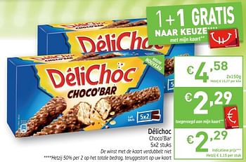 Promoties Délichoc choco`bar - Délichoc - Geldig van 26/06/2018 tot 01/07/2018 bij Intermarche