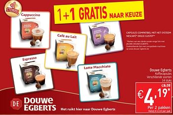Promoties Douwe egberts koffiecapsules - Douwe Egberts - Geldig van 26/06/2018 tot 01/07/2018 bij Intermarche