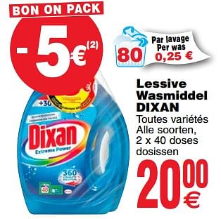 Promoties Lessive wasmiddel dixan - Dixan - Geldig van 26/06/2018 tot 02/07/2018 bij Cora