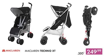 Promoties Maclaren techno xt - Maclaren - Geldig van 03/06/2018 tot 30/06/2018 bij Baby & Tiener Megastore