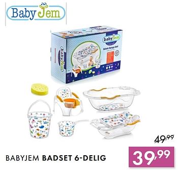 Promoties Babyjem badset 6-delig - BabyJem - Geldig van 03/06/2018 tot 30/06/2018 bij Baby & Tiener Megastore
