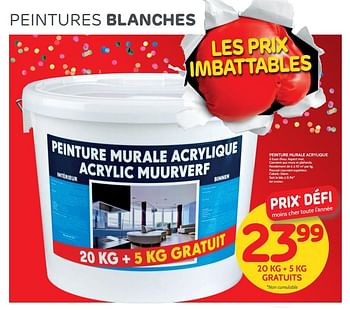 Promotions Peinture murale acrylique - Produit maison - BricoPlanit - Valide de 27/06/2018 à 16/07/2018 chez BricoPlanit