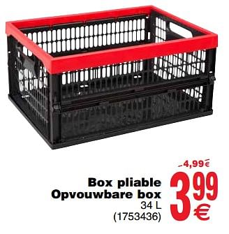 Promoties Box pliable opvouwbare box - Allibert - Geldig van 26/06/2018 tot 09/07/2018 bij Cora
