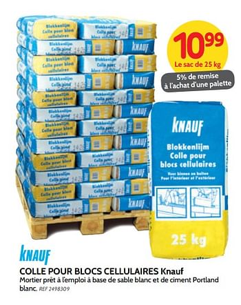 Promotions Colle pour blocs cellulaires knauf - Knauf - Valide de 27/06/2018 à 16/07/2018 chez BricoPlanit