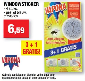 Vapona Windowsticker - Promotie bij Hubo