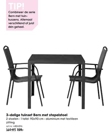 Promoties 3-delige tuinset bern met stapelstoel - Royal Patio - Geldig van 25/06/2018 tot 30/09/2018 bij Blokker