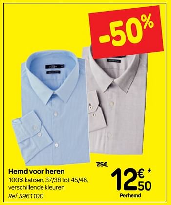 Promoties Hemd voor heren - Huismerk - Carrefour  - Geldig van 30/06/2018 tot 31/07/2018 bij Carrefour