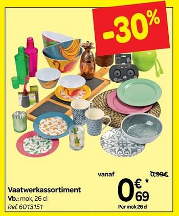 Promoties Vaatwerkassortiment mok - Huismerk - Carrefour  - Geldig van 30/06/2018 tot 31/07/2018 bij Carrefour