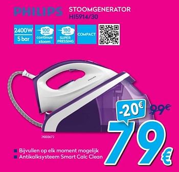 Promoties Philips stoomgenerator hi5914-30 - Philips - Geldig van 30/06/2018 tot 31/07/2018 bij Krefel