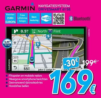 Promoties Garmin navigatiesysteem drivesmart 61 se - Garmin - Geldig van 30/06/2018 tot 31/07/2018 bij Krefel