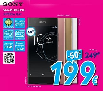 Promoties Sony smartphone xperia xa1 - Sony - Geldig van 30/06/2018 tot 31/07/2018 bij Krefel