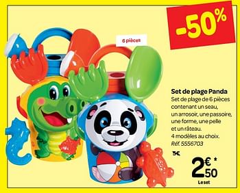 Promoties Set de plage panda - Huismerk - Carrefour  - Geldig van 30/06/2018 tot 31/07/2018 bij Carrefour