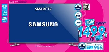 Promotions Samsung qled tv qe65q6f - Samsung - Valide de 30/06/2018 à 31/07/2018 chez Krefel