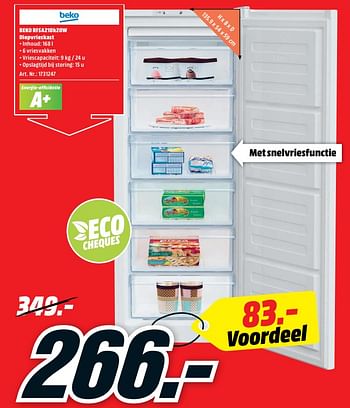 Promotion Media Markt Beko Rfsa210kw Diepvrieskast Beko Appareils Electriques Valide Jusqua 4 Promobutler