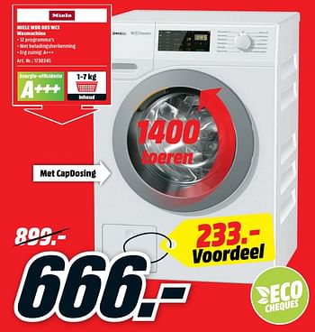 Spijsverteringsorgaan Onafhankelijk Verenigen Miele Miele wdb 005 wcs wasmachine - Promotie bij Media Markt