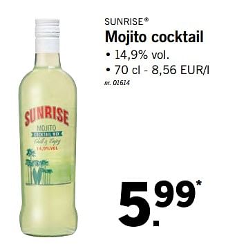 Sunrise Mojito cocktail - Promotie