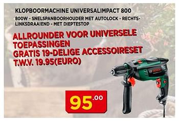 Promoties Bosch klopboormachine universalimpact 800 - Bosch - Geldig van 02/07/2018 tot 22/07/2018 bij Bouwcenter Frans Vlaeminck