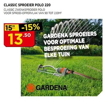 trommel Omringd Assimileren Gardena Classic sproeier polo 220 - Promotie bij Bouwcenter Frans Vlaeminck