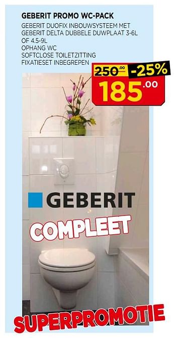 Promoties Geberit promo wc-pack - Geberit - Geldig van 02/07/2018 tot 22/07/2018 bij Bouwcenter Frans Vlaeminck