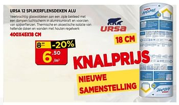Promoties Ursa 12 spijkerflensdeken alu - Ursa - Geldig van 02/07/2018 tot 22/07/2018 bij Bouwcenter Frans Vlaeminck