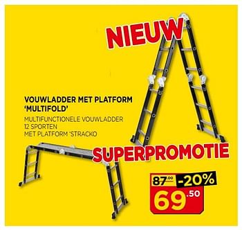 Promoties Vouwladder met platform multifold - Huismerk - Bouwcenter Frans Vlaeminck - Geldig van 02/07/2018 tot 22/07/2018 bij Bouwcenter Frans Vlaeminck