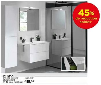 Promotions Prisma armoire colonne - blanc brillant - Storke - Valide de 30/06/2018 à 31/07/2018 chez X2O