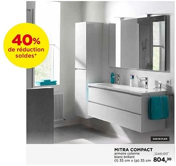 Promotions Mitra compact armoire colonne blanc brillant - Balmani - Valide de 30/06/2018 à 31/07/2018 chez X2O