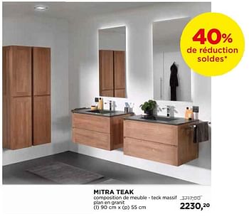 Promotions Mitra teak composition de meuble - teck massif plan en granit - Balmani - Valide de 30/06/2018 à 31/07/2018 chez X2O