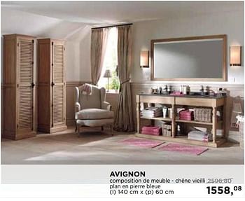 Promotions Avignon composition de meuble - chêne vieilli plan en pierre bleue - House of Ascott - Valide de 30/06/2018 à 31/07/2018 chez X2O