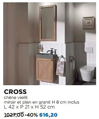 Promoties Cross meubles pour toilettes - Balmani - Geldig van 30/06/2018 tot 31/07/2018 bij X2O
