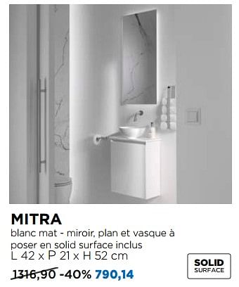 Promotions Mitra meubles pour toilettes - Balmani - Valide de 30/06/2018 à 31/07/2018 chez X2O