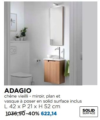 Promotions Adagio meubles pour toilettes - Balmani - Valide de 30/06/2018 à 31/07/2018 chez X2O