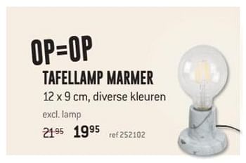 Promoties Tafellamp marmer - Huismerk - Free Time - Geldig van 25/06/2018 tot 29/07/2018 bij Freetime