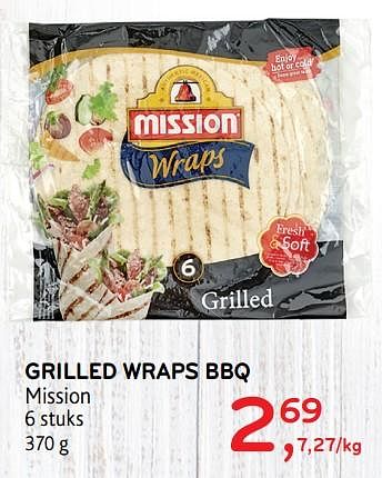 Promoties Grilled wraps bbq mission - Mission - Geldig van 04/07/2018 tot 17/07/2018 bij Alvo