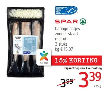 Promoties Haringmaatjes zonder staart met ui - Spar - Geldig van 05/07/2018 tot 18/07/2018 bij Spar (Colruytgroup)
