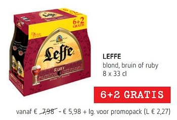 Promoties Leffe blond, bruin of ruby - Leffe - Geldig van 05/07/2018 tot 18/07/2018 bij Spar (Colruytgroup)