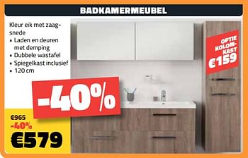 Promotions Badkamermeubel - Produit maison - Bouwcenter Frans Vlaeminck - Valide de 09/07/2018 à 31/07/2018 chez Bouwcenter Frans Vlaeminck