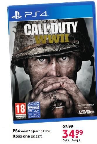 Promotions Ps 4 call of duty wwii - Activision - Valide de 25/06/2018 à 22/07/2018 chez Intertoys