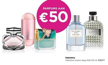 Promoties Valentino valentino uomo aqua edt - Valentino - Geldig van 30/06/2018 tot 31/07/2018 bij ICI PARIS XL