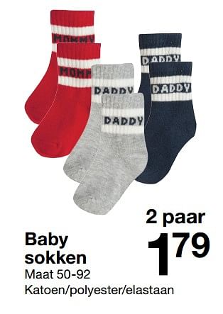 Promoties Baby sokken - Huismerk - Zeeman  - Geldig van 01/07/2018 tot 31/12/2018 bij Zeeman
