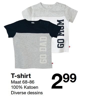 Promoties T-shirt - Huismerk - Zeeman  - Geldig van 01/07/2018 tot 31/12/2018 bij Zeeman