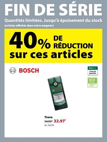 Promotions Bosch détecteur truvo - Bosch - Valide de 04/07/2018 à 16/07/2018 chez Gamma