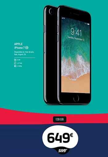 Promotions Apple iphone 7 128 gb - Apple - Valide de 29/06/2018 à 31/07/2018 chez Base