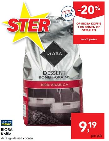 Promoties Rioba koffie - Rioba - Geldig van 03/07/2018 tot 17/07/2018 bij Makro