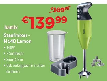Promoties Bamix staafmixer - m140 lemon - Bamix - Geldig van 30/06/2018 tot 31/07/2018 bij Exellent