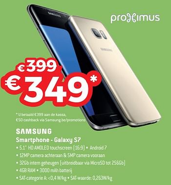 Promoties Samsung smartphone - galaxy s7 - Samsung - Geldig van 30/06/2018 tot 31/07/2018 bij Exellent