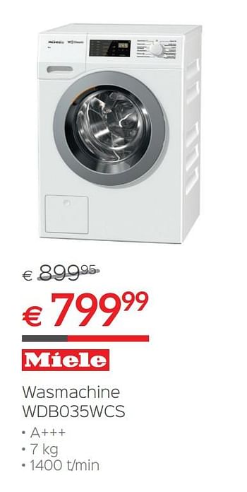 Promoties Miele wasmachine wdb035wcs - Miele - Geldig van 30/06/2018 tot 31/07/2018 bij Selexion