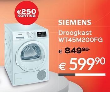Promoties Siemens droogkast wt45m200fg - Siemens - Geldig van 30/06/2018 tot 31/07/2018 bij Selexion